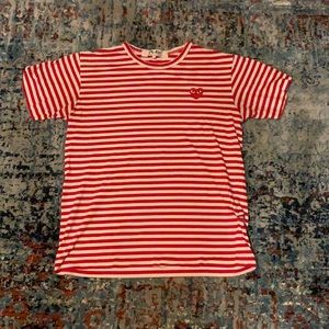 Comme Des Garçons Red and white striped shirt, Size L women